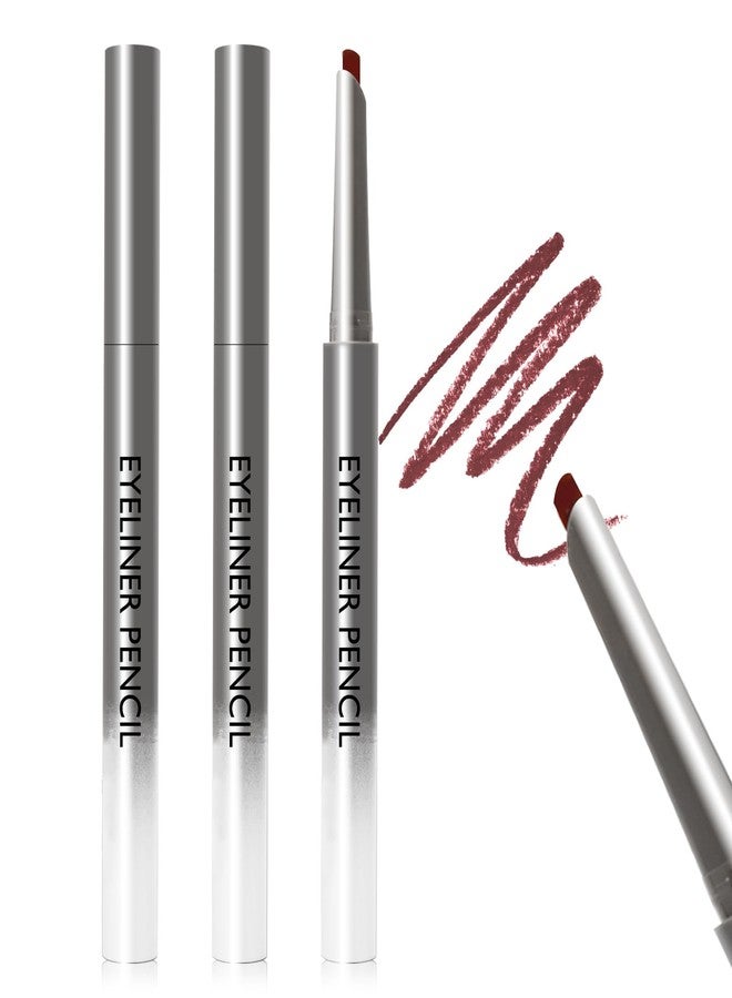 Lestpola 2 Pcs Burgundy Eyeliner Pencil Set, Waterproof Waterline Matte Gel Eyeliner, Long-Lasting Sweatproof Smudge Proof Gel Eye Liner Pencils for Women, Smooth Cream Texture Slim Angled Tip Makeup Pen-03 - Image 1
